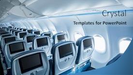  Presentation with air plane - Slides with interior-of-an-empty-airplane background and a light blue colored foreground