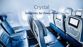  Presentation with air plane - Amazing theme having interior-of-an-empty-airplane backdrop and a sky blue colored foreground