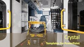  Presentation with ambulance - Audience pleasing PPT layouts consisting of medical cart - interior of an empty ambulance backdrop and a tawny brown colored foreground