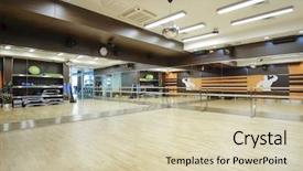  Presentation with dance - Colorful slide deck enhanced with interior of an empty dance backdrop and a soft green colored foreground