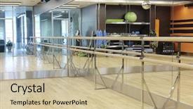  Presentation with dance - Colorful PPT theme enhanced with interior of an empty dance backdrop and a  colored foreground