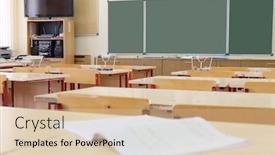 Presentation with class - PPT theme having interior-of-an-empty-school background and a  colored foreground