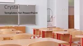  Presentation with class - Cool new slide set with interior-of-an-empty-school backdrop and a  colored foreground