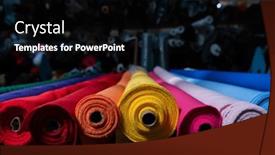  Presentation with colorful fabric - PPT theme with interior-of-an-industrial-warehouse background and a black colored foreground