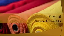 Presentation with colorful fabric - Theme enhanced with interior-of-an-industrial-warehouse background and a gold colored foreground