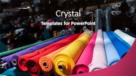  Presentation with colorful fabric - Presentation theme with interior-of-an-industrial-warehouse background and a black colored foreground