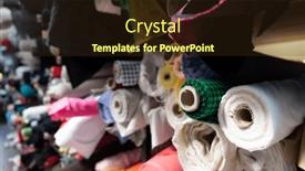  Presentation with colorful fabric - Theme enhanced with interior-of-an-industrial-warehouse background and a wine colored foreground