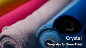  Presentation with colorful fabric - Slide deck featuring interior-of-an-industrial-warehouse background and a navy blue colored foreground