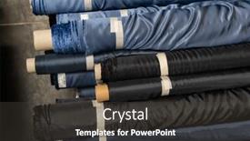  Presentation with colorful fabric - Presentation theme featuring interior-of-an-industrial-warehouse background and a dark gray colored foreground