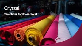  Presentation with colorful fabric - Presentation featuring interior-of-an-industrial-warehouse background and a black colored foreground