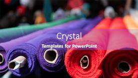  Presentation with colorful fabric - Presentation theme having interior-of-an-industrial-warehouse background and a violet colored foreground