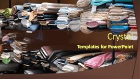  Presentation with colorful fabric - Presentation enhanced with interior-of-an-industrial-warehouse background and a tawny brown colored foreground