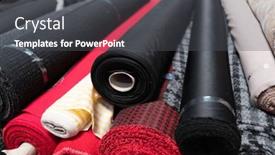  Presentation with colorful fabric - Presentation theme enhanced with interior-of-an-industrial-warehouse background and a dark gray colored foreground