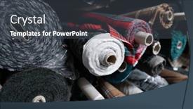  Presentation with colorful fabric - Presentation theme featuring interior-of-an-industrial-warehouse background and a dark gray colored foreground