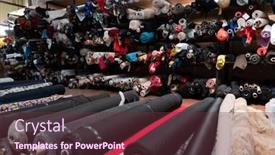  Presentation with colorful fabric - Slide set with interior-of-an-industrial-warehouse background and a tawny brown colored foreground