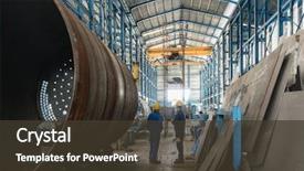  Presentation with industrial workers - Amazing presentation having interior of an industrial backdrop and a tawny brown colored foreground