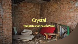  Presentation with abandoned - PPT theme having interior of an old abandoned unfinished building background and a tawny brown colored foreground