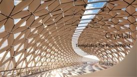  Presentation with pedestrian bridge - PPT theme enhanced with interior-of-atyrau-bridge background and a  colored foreground