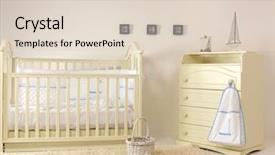  Presentation with bed - Beautiful PPT layouts featuring interior of baby room indoors backdrop and a lemonade colored foreground