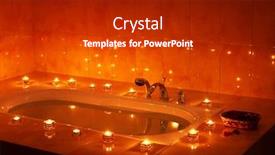  Presentation with tub - PPT theme having interior of bath tub with candle background and a dark gray colored foreground