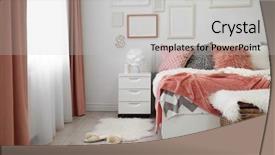  Presentation with bedroom modern - Presentation theme having interior of beautiful modern bedroom background and a  colored foreground