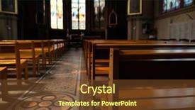  Presentation with church - PPT layouts consisting of interior of beautiful old church background and a tawny brown colored foreground