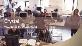  Presentation with interior design office - Cool new PPT layouts with 4g - interior of busy design office backdrop and a violet colored foreground