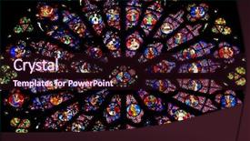  Presentation with notre dame - Theme consisting of interior of cathedral notre dame background and a wine colored foreground