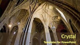  Presentation with gothic - Cool new slides with interior of cathedral of santa backdrop and a tawny brown colored foreground
