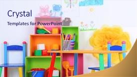  Presentation with classroom - PPT theme enhanced with interior-of-classroom-at-school background and a sky blue colored foreground