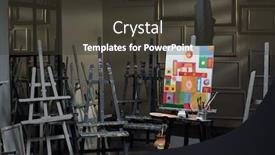  Presentation with contemporary art - Slide deck featuring interior-of-classroom-in-contemporary background and a dark gray colored foreground