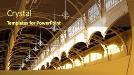  Presentation with czech republic - Slide deck consisting of interior-of-colonnade-marianske-lazne background and a tawny brown colored foreground