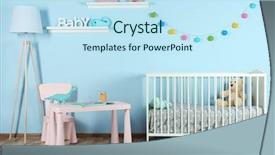  Presentation with kids playing - Audience pleasing PPT layouts consisting of interior of colorful playing room backdrop and a sky blue colored foreground