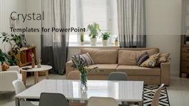  Presentation with chairs - Presentation featuring interior-of-comfortable-domestic-room background and a light gray colored foreground