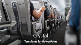  Presentation with passengers - PPT layouts consisting of interior-of-commercial-airplane background and a dark gray colored foreground