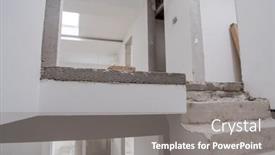  Presentation with construction work - Colorful presentation design enhanced with interior-of-construction-site backdrop and a gray colored foreground