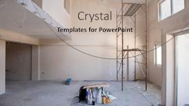  Presentation with scaffolding - Slide set enhanced with interior-of-construction-site background and a mint green colored foreground