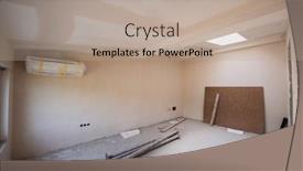  Presentation with construction work - Colorful presentation design enhanced with interior-of-construction-site backdrop and a mint green colored foreground