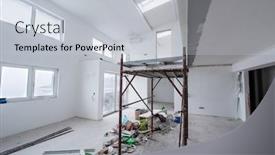  Presentation with scaffolding - Amazing theme having interior-of-construction-site backdrop and a lemonade colored foreground