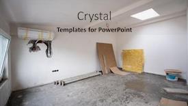  Presentation with construction work - PPT theme consisting of interior-of-construction-site background and a light gray colored foreground