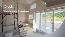  Presentation with scaffolding - Slide deck enhanced with interior-of-construction-site background and a gray colored foreground