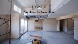  Presentation with scaffolding - Slide deck having interior-of-construction-site background and a light gray colored foreground