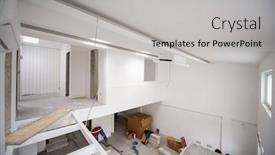  Presentation with construction site construction - Beautiful PPT layouts featuring interior-of-construction-site backdrop and a light gray colored foreground