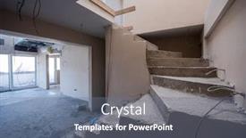  Presentation with construction work - Presentation featuring interior-of-construction-site background and a ocean colored foreground