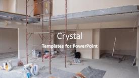  Presentation with scaffolding - Slide set consisting of interior-of-construction-site background and a gray colored foreground