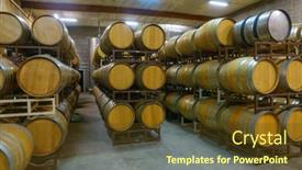  Presentation with winery - Amazing slides having interior-of-contemporary-illuminated-winery backdrop and a tawny brown colored foreground