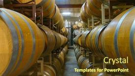  Presentation with winery - Beautiful PPT theme featuring interior-of-contemporary-winery-cellar backdrop and a tawny brown colored foreground