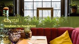  Presentation with plants - PPT theme having interior-of-cozy-restaurant background and a tawny brown colored foreground