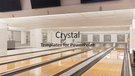  Presentation with bowling - Slide deck consisting of interior of empty bowling club background and a mint green colored foreground