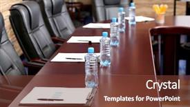  Presentation with invitation for conference - PPT theme enhanced with interior of empty conference room background and a  colored foreground
